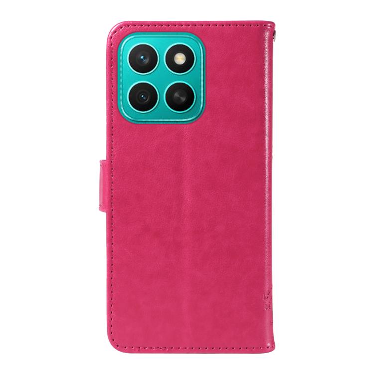 For Honor X8C 4G Global Tree & Cat Embossed Pattern Flip Leather Phone Case