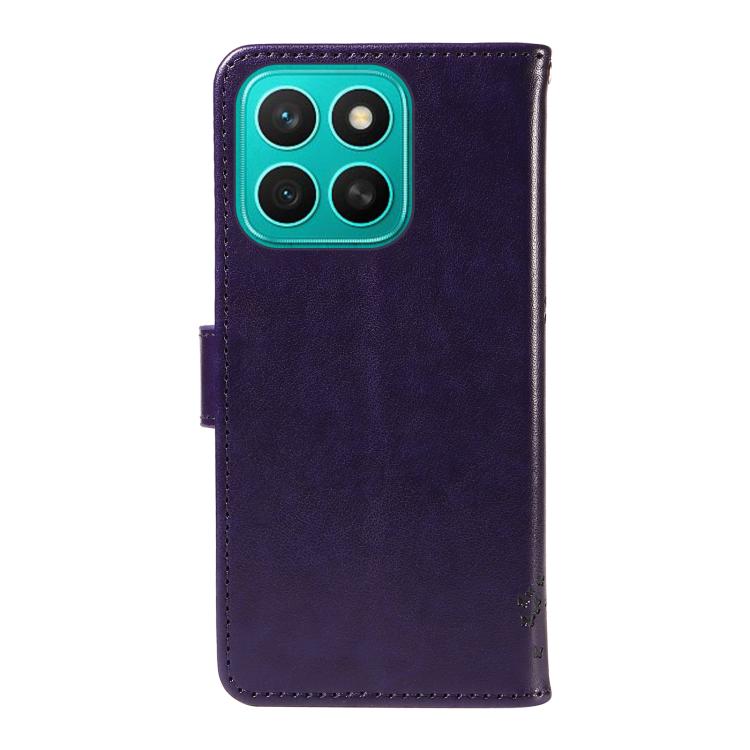 For Honor X8C 4G Global Tree & Cat Embossed Pattern Flip Leather Phone Case