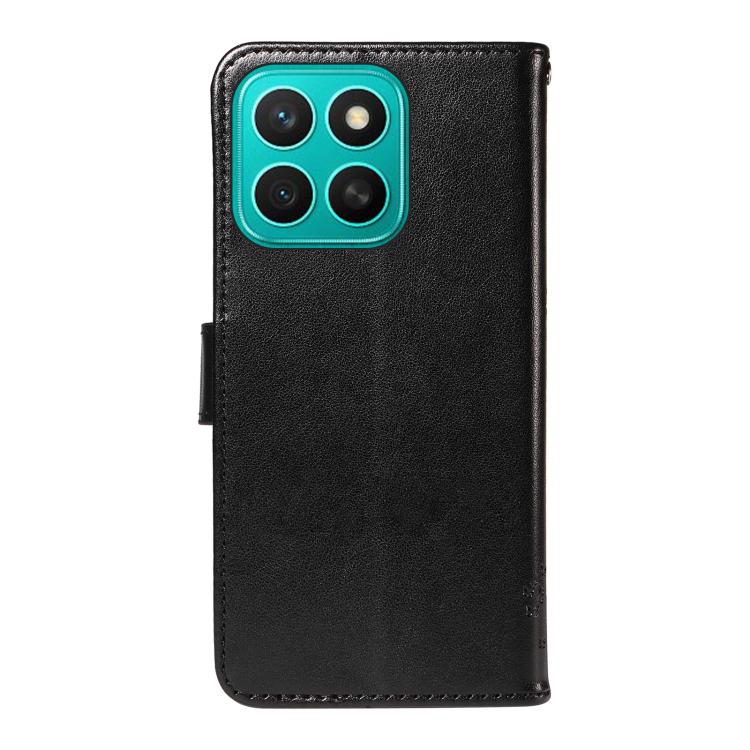 For Honor X8C 4G Global Tree & Cat Embossed Pattern Flip Leather Phone Case