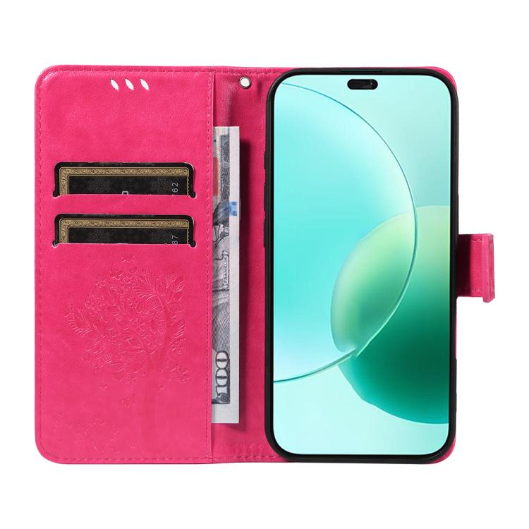 For Honor 400 Lite Global Tree & Cat Embossed Pattern Flip Leather Phone Case