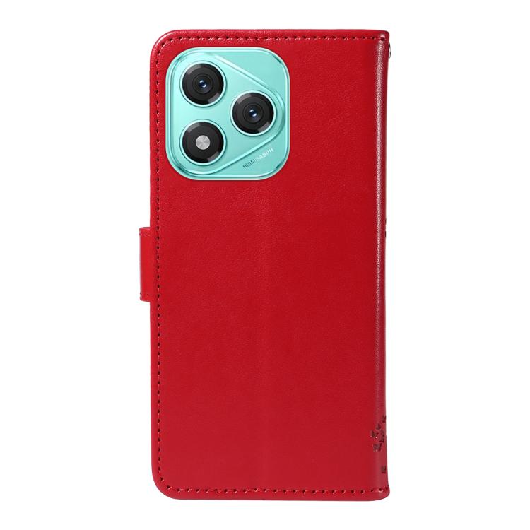 For Honor 400 Lite Global Tree & Cat Embossed Pattern Flip Leather Phone Case