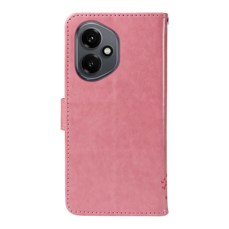 For Honor 400 Global 156.5mm Tree & Cat Embossed Pattern Flip Leather Phone Case