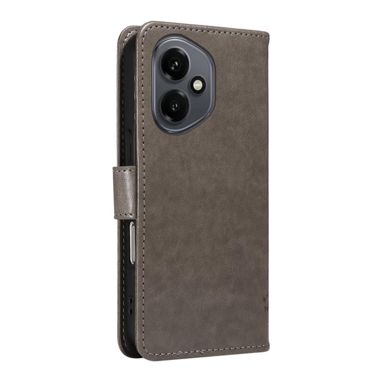 For Honor 400 Global 156.5mm Tree & Cat Embossed Pattern Flip Leather Phone Case