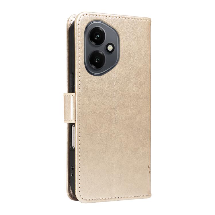 For Honor 400 Global 156.5mm Tree & Cat Embossed Pattern Flip Leather Phone Case