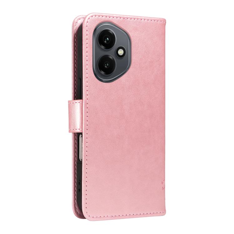 For Honor 400 Global 156.5mm Tree & Cat Embossed Pattern Flip Leather Phone Case