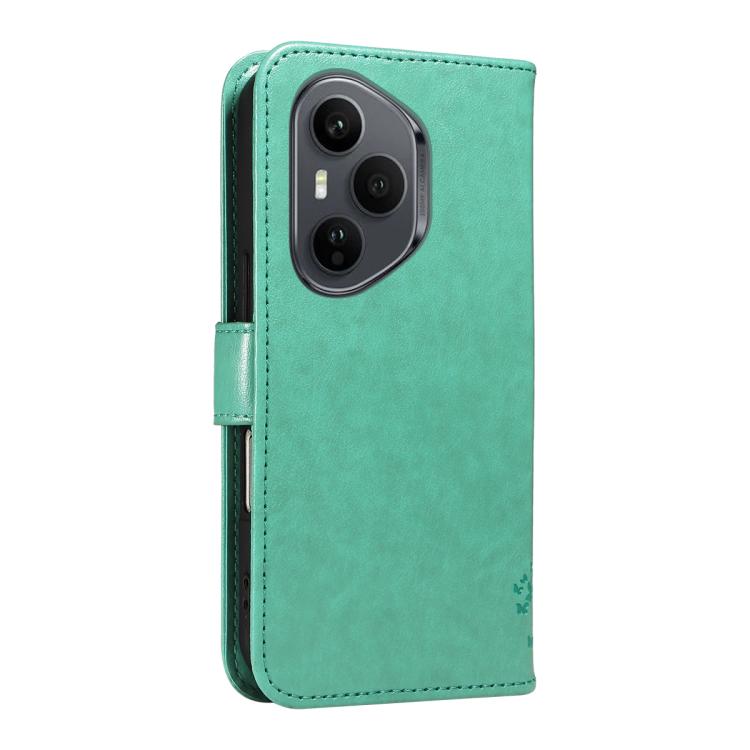 For Honor 400 Pro Global 160.8mm Tree & Cat Embossed Pattern Flip Leather Phone Case