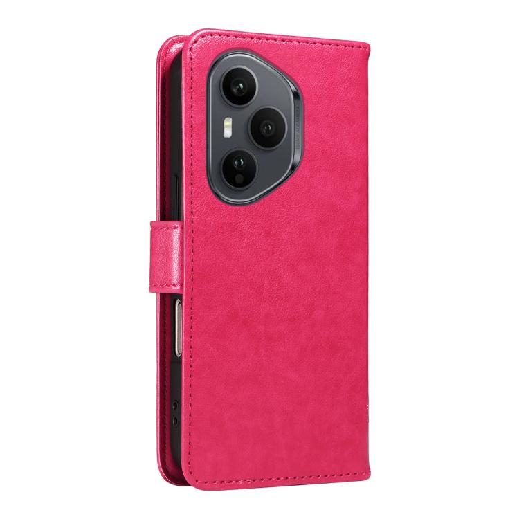 For Honor 400 Pro Global 160.8mm Tree & Cat Embossed Pattern Flip Leather Phone Case
