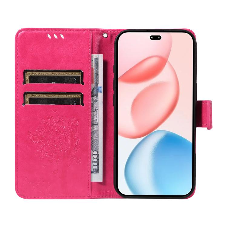 For Honor 400 Pro Global 160.8mm Tree & Cat Embossed Pattern Flip Leather Phone Case