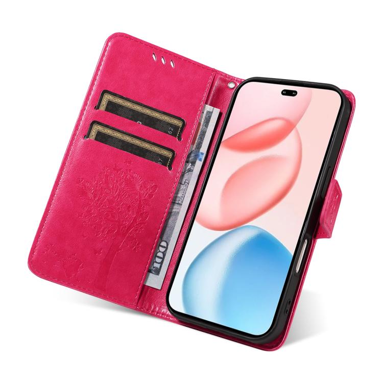 For Honor 400 Pro Global 160.8mm Tree & Cat Embossed Pattern Flip Leather Phone Case