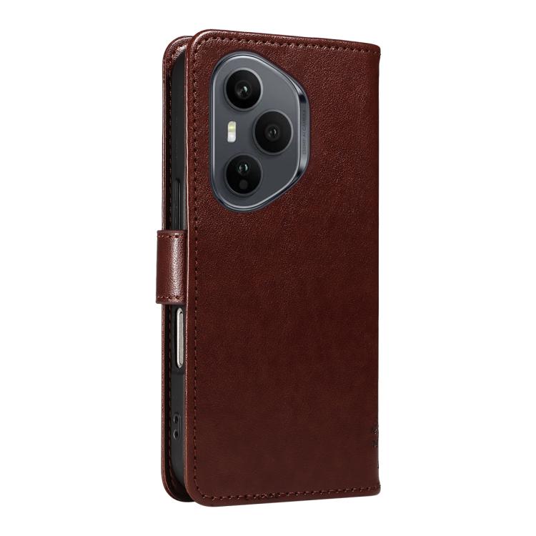 For Honor 400 Pro Global 160.8mm Tree & Cat Embossed Pattern Flip Leather Phone Case