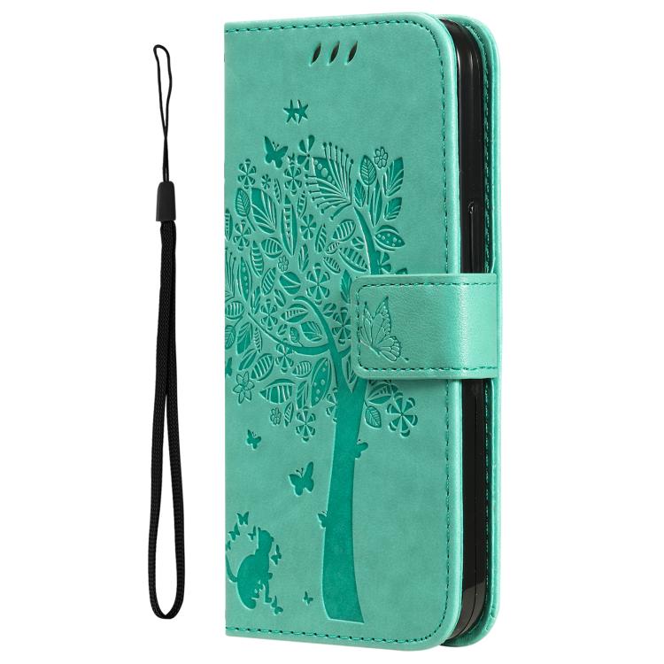 For Honor X6c / X6b / X6a / X5b Tree & Cat Embossed Pattern Flip Leather Phone Case