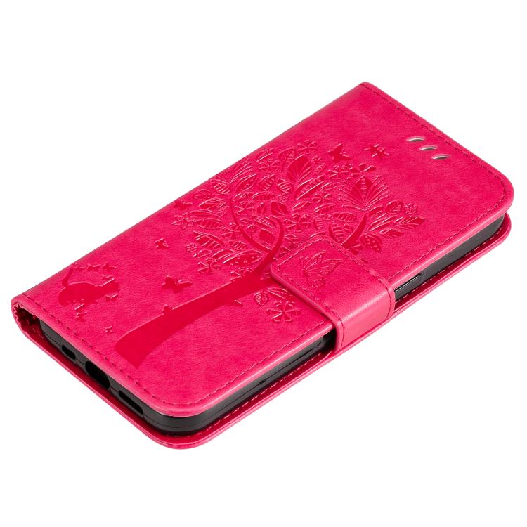 For Honor X6c / X6b / X6a / X5b Tree & Cat Embossed Pattern Flip Leather Phone Case