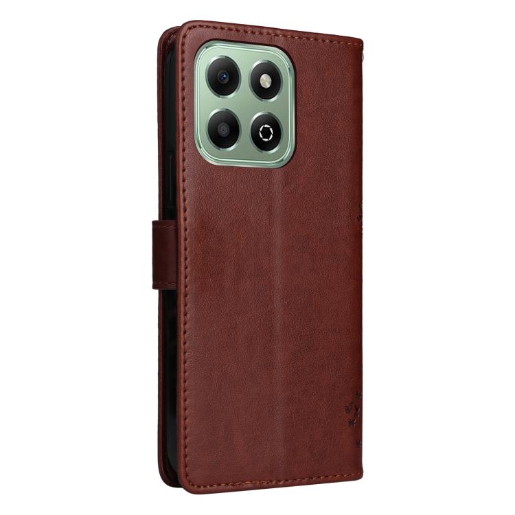 For Honor X6c / X6b / X6a / X5b Tree & Cat Embossed Pattern Flip Leather Phone Case