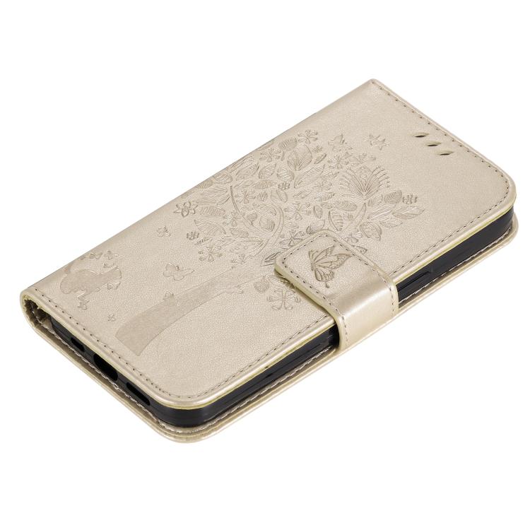 For Honor X6c / X6b / X6a / X5b Tree & Cat Embossed Pattern Flip Leather Phone Case
