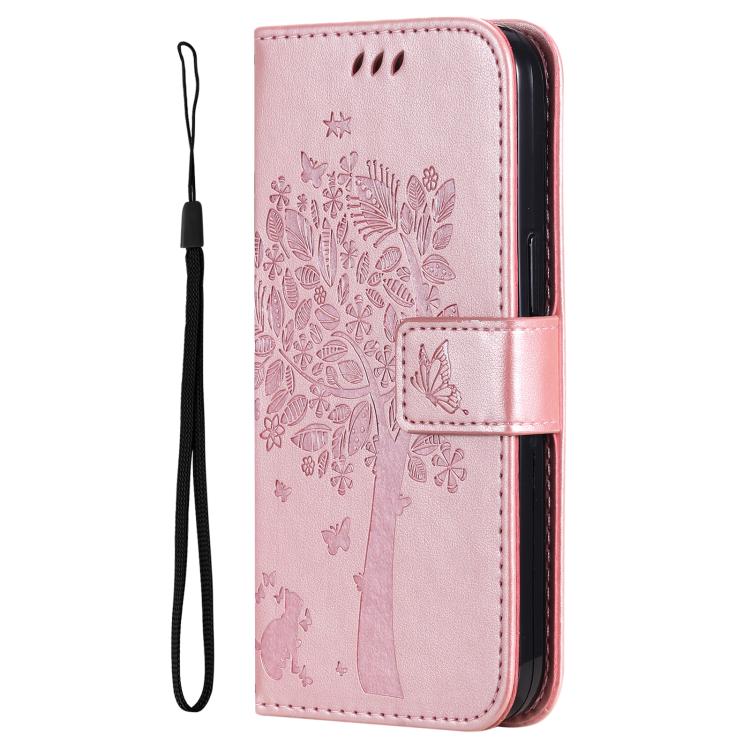 For Honor X6c / X6b / X6a / X5b Tree & Cat Embossed Pattern Flip Leather Phone Case