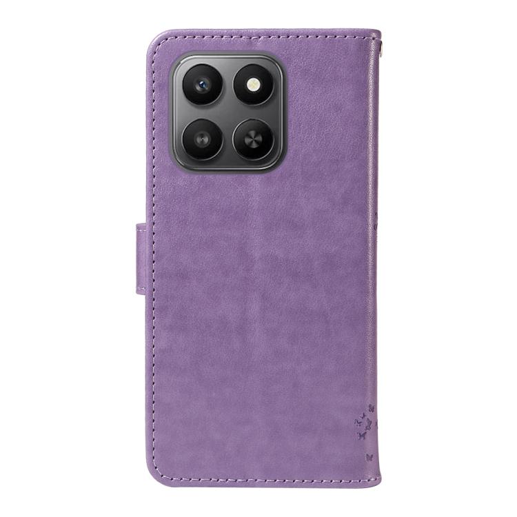 For Honor 400 Smart 5G Tree & Cat Embossed Pattern Flip Leather Phone Case