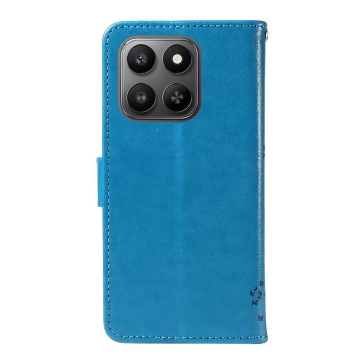 For Honor 400 Smart 5G Tree & Cat Embossed Pattern Flip Leather Phone Case