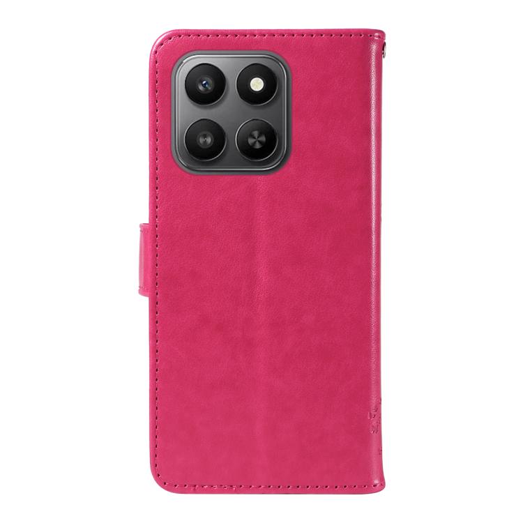 For Honor 400 Smart 5G Tree & Cat Embossed Pattern Flip Leather Phone Case