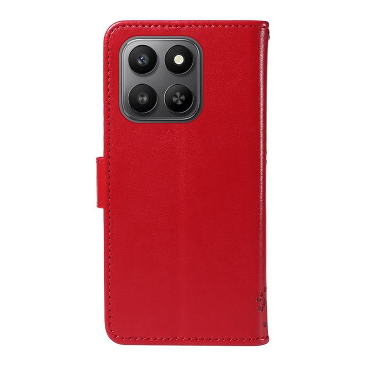For Honor 400 Smart 5G Tree & Cat Embossed Pattern Flip Leather Phone Case