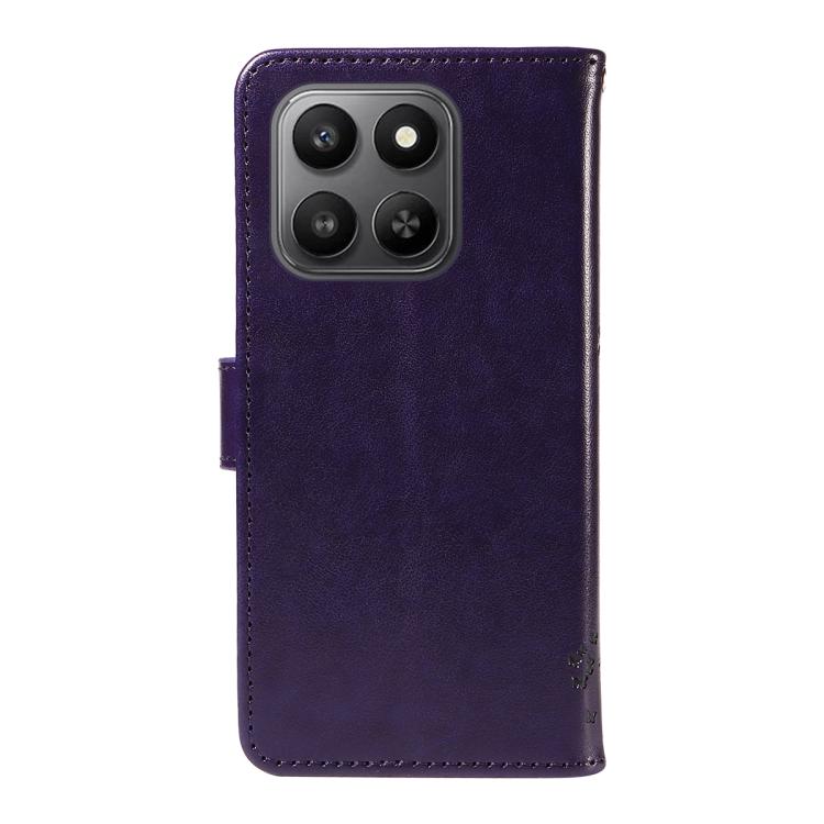 For Honor 400 Smart 5G Tree & Cat Embossed Pattern Flip Leather Phone Case