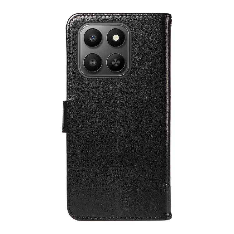 For Honor 400 Smart 5G Tree & Cat Embossed Pattern Flip Leather Phone Case