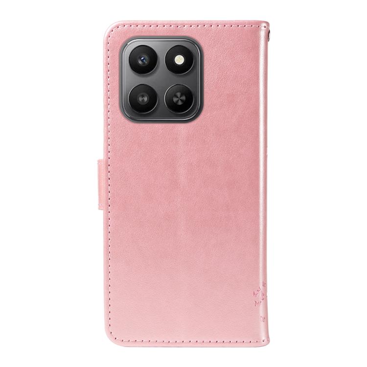For Honor 400 Smart 5G Tree & Cat Embossed Pattern Flip Leather Phone Case