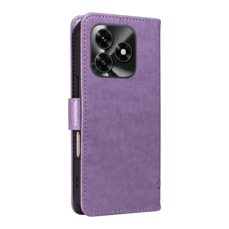 For Honor X5c Plus Tree & Cat Embossed Pattern Flip Leather Phone Case