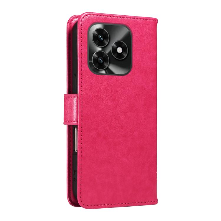 For Honor X5c Plus Tree & Cat Embossed Pattern Flip Leather Phone Case