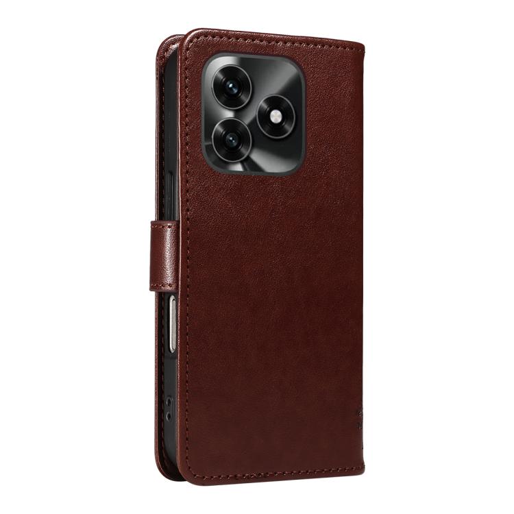 For Honor X5c Plus Tree & Cat Embossed Pattern Flip Leather Phone Case