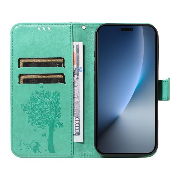For Honor Magic8 Pro Tree & Cat Embossed Pattern Flip Leather Phone Case