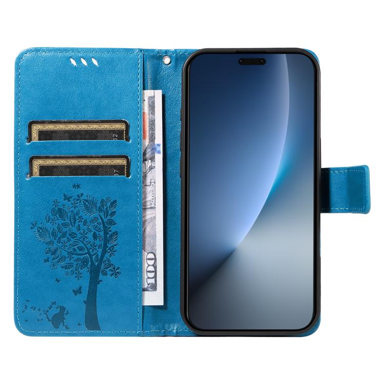 For Honor Magic8 Pro Tree & Cat Embossed Pattern Flip Leather Phone Case