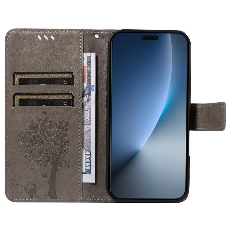 For Honor Magic8 Pro Tree & Cat Embossed Pattern Flip Leather Phone Case