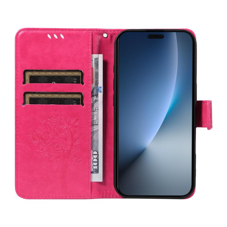 For Honor Magic8 Pro Tree & Cat Embossed Pattern Flip Leather Phone Case
