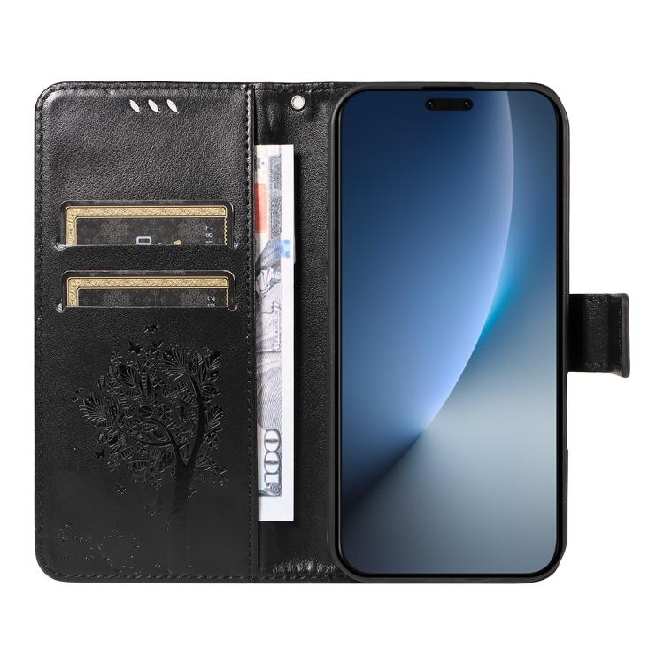 For Honor Magic8 Pro Tree & Cat Embossed Pattern Flip Leather Phone Case