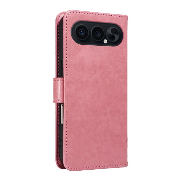 For Honor 500 Global/500 Pro Global 155.8 Tree & Cat Embossed Pattern Flip Leather Phone Case