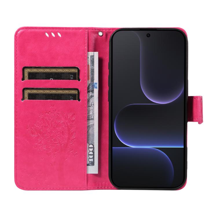 For Honor 500 Global/500 Pro Global 155.8 Tree & Cat Embossed Pattern Flip Leather Phone Case