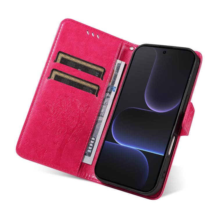 For Honor 500 Global/500 Pro Global 155.8 Tree & Cat Embossed Pattern Flip Leather Phone Case