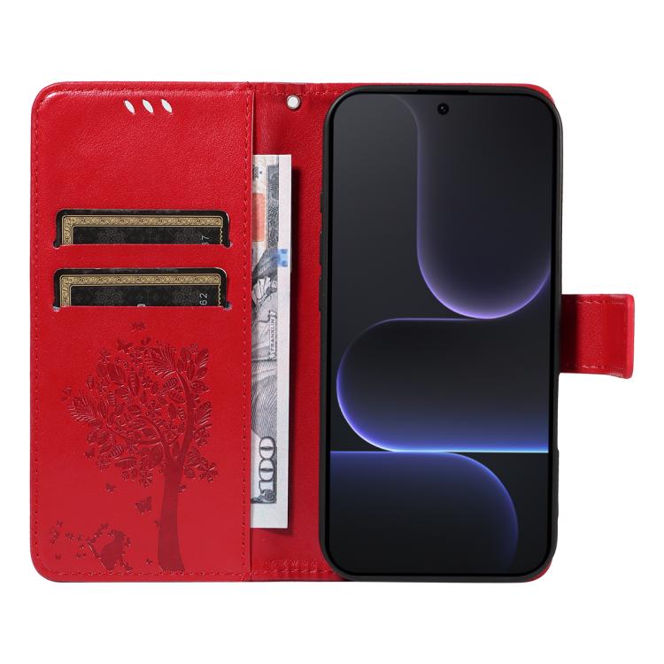 For Honor 500 Global/500 Pro Global 155.8 Tree & Cat Embossed Pattern Flip Leather Phone Case