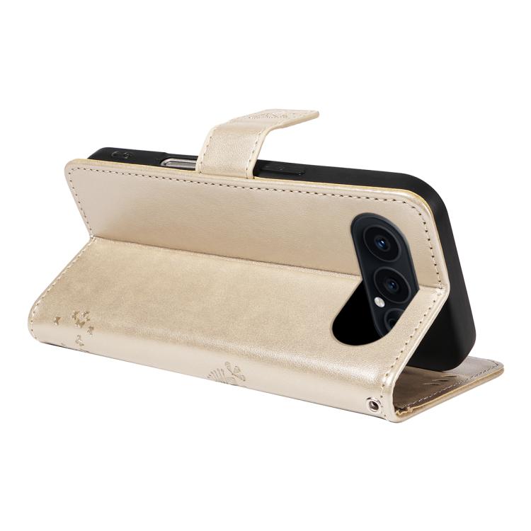 For Honor 500 Global/500 Pro Global 155.8 Tree & Cat Embossed Pattern Flip Leather Phone Case