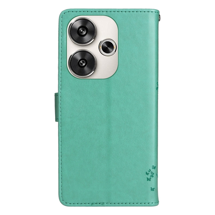 For Xiaomi Poco F6 Tree & Cat Embossed Pattern Flip Leather Phone Case