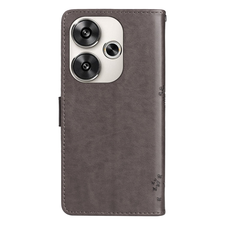 For Xiaomi Poco F6 Tree & Cat Embossed Pattern Flip Leather Phone Case