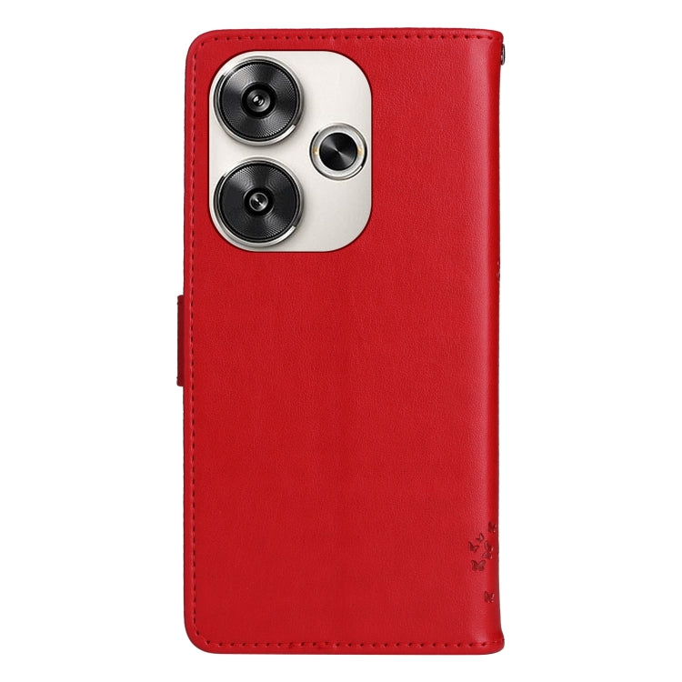 For Xiaomi Poco F6 Tree & Cat Embossed Pattern Flip Leather Phone Case