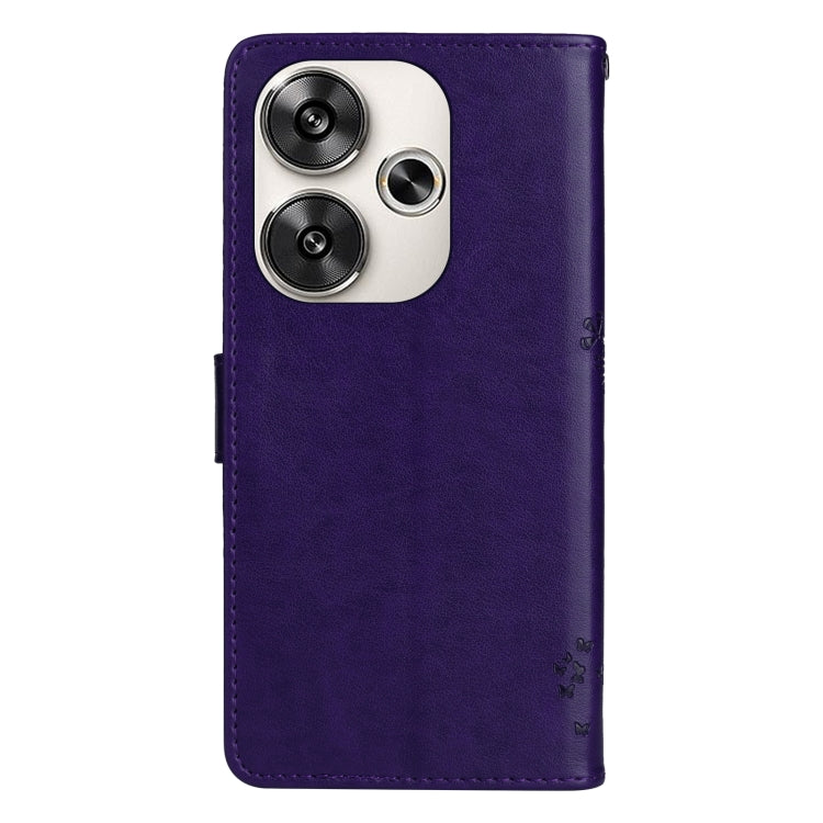 For Xiaomi Poco F6 Tree & Cat Embossed Pattern Flip Leather Phone Case