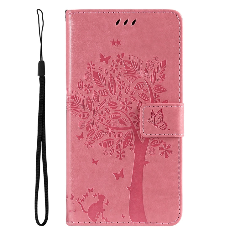 For Xiaomi 14T Pro Tree & Cat Embossed Pattern Flip Leather Phone Case