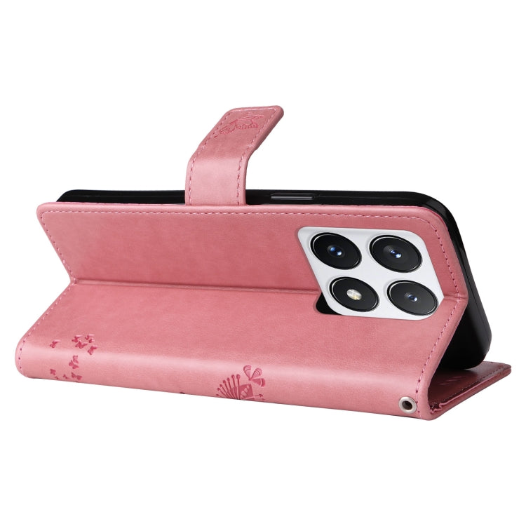 For Xiaomi 14T Pro Tree & Cat Embossed Pattern Flip Leather Phone Case