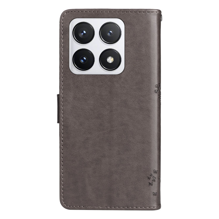For Xiaomi 14T Pro Tree & Cat Embossed Pattern Flip Leather Phone Case