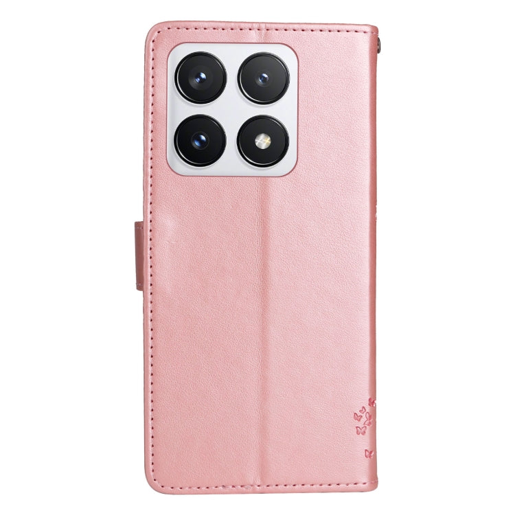 For Xiaomi 14T Pro Tree & Cat Embossed Pattern Flip Leather Phone Case