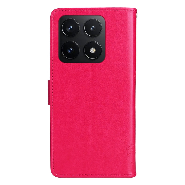 For Xiaomi 14T Tree & Cat Embossed Pattern Flip Leather Phone Case