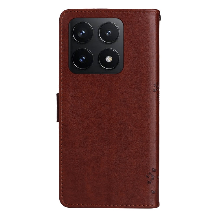 For Xiaomi 14T Tree & Cat Embossed Pattern Flip Leather Phone Case