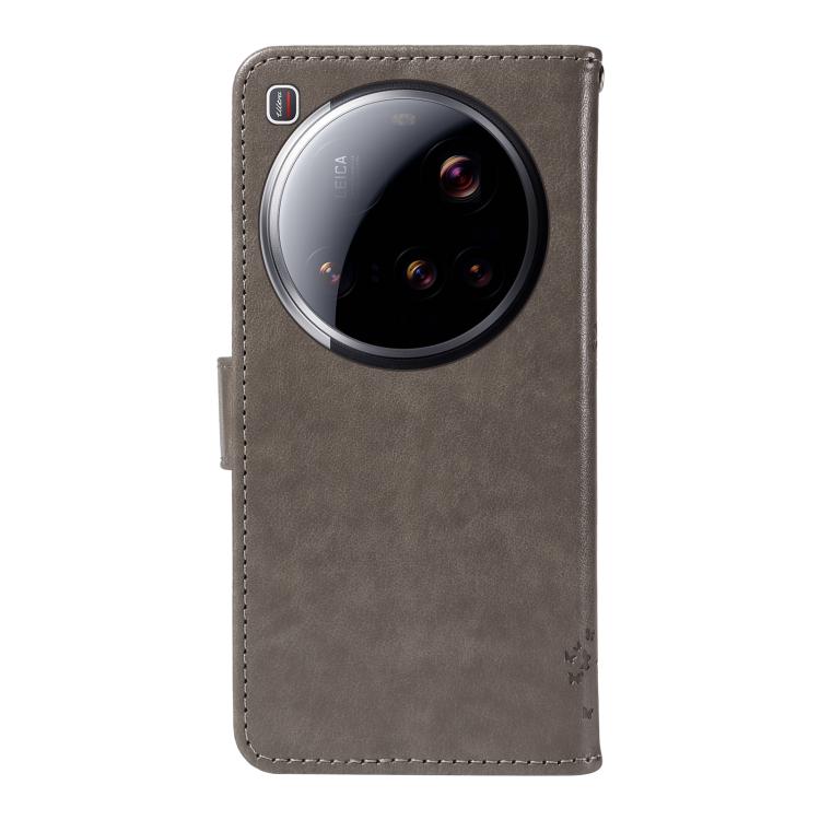 For Xiaomi 15 Ultra 5G Global Tree & Cat Embossed Pattern Flip Leather Phone Case